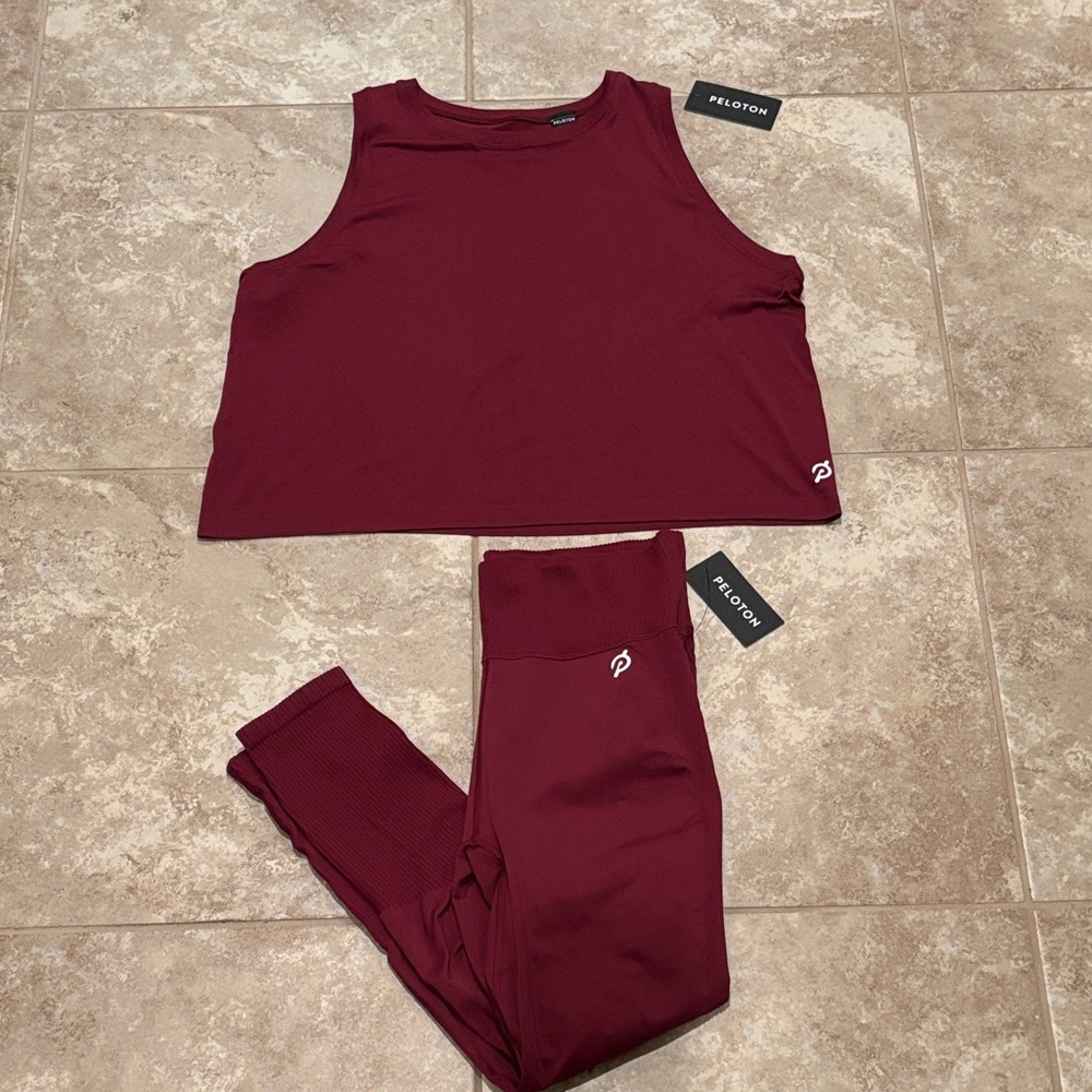 Peloton size XL/XXL seamless high waist leggings & muscle tank set